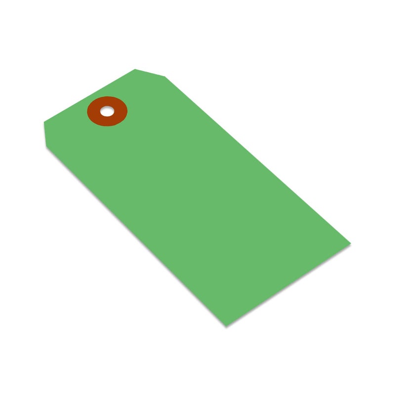 SmartSign Green Blank Tags - Pack of 1000, Size-5, 13pt Thick Cardstock Tag, 2.375" x 4.75" Paper Hang Tags with Reinforced Fiber Patch (Without Strings), Made in USA - Image 2